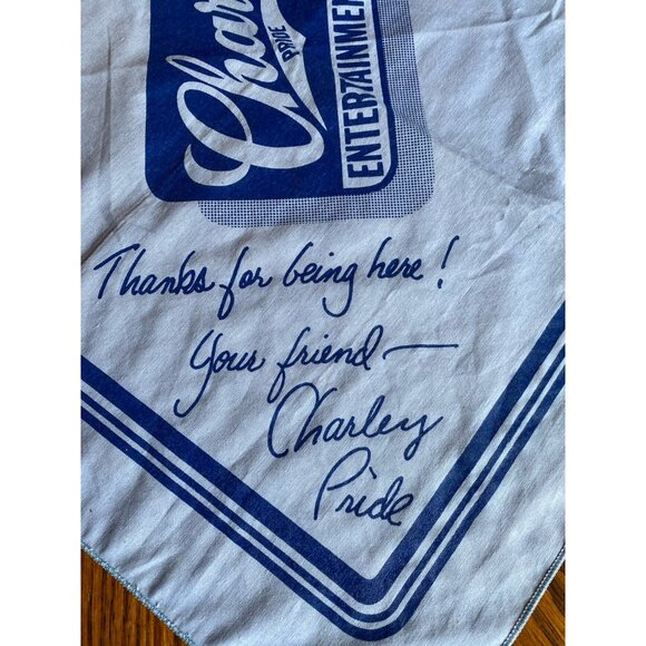 Charley Pride Entertainment Pass Country Music Tour Blue Bandana Handkerchief - Picture 7 of 9